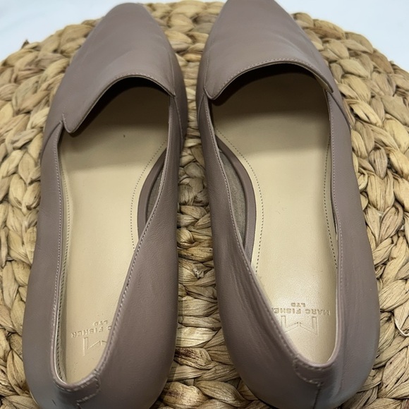 Marc Fisher LTD Genuine Taupe Leather Point Toe Classic Old Money Loafer Flats - Picture 6 of 10